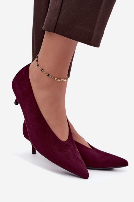 Scarpe in suede bordeaux con Kitten Heel Nuretta