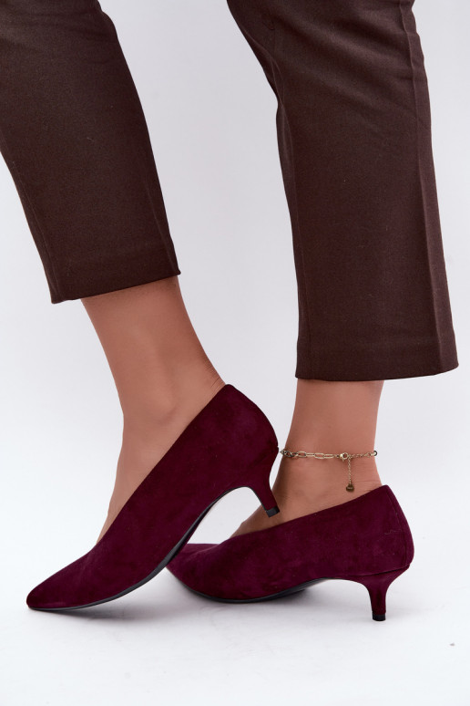 Scarpe in suede bordeaux con Kitten Heel Nuretta