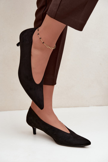 Scarpe in suede nere con Kitten Heel Nuretta
