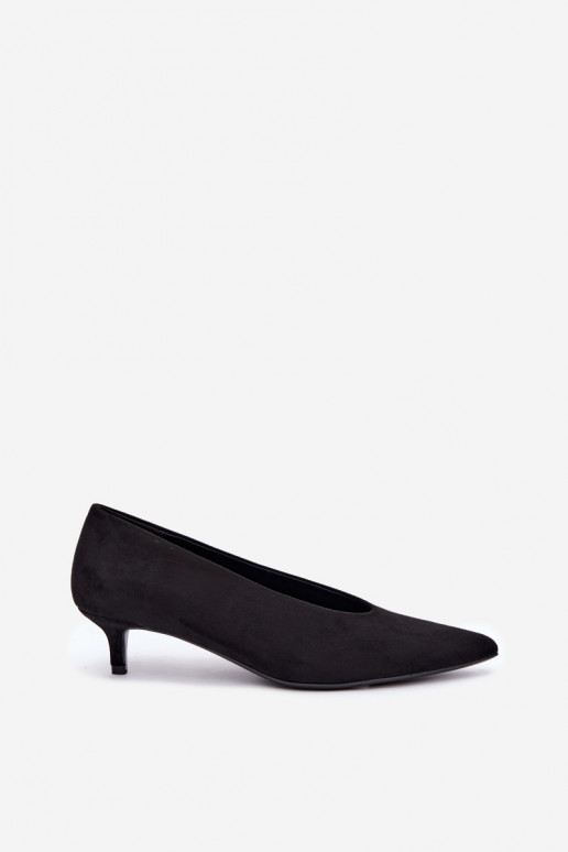 Scarpe in suede nere con Kitten Heel Nuretta