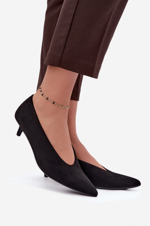 Scarpe in suede nere con Kitten Heel Nuretta