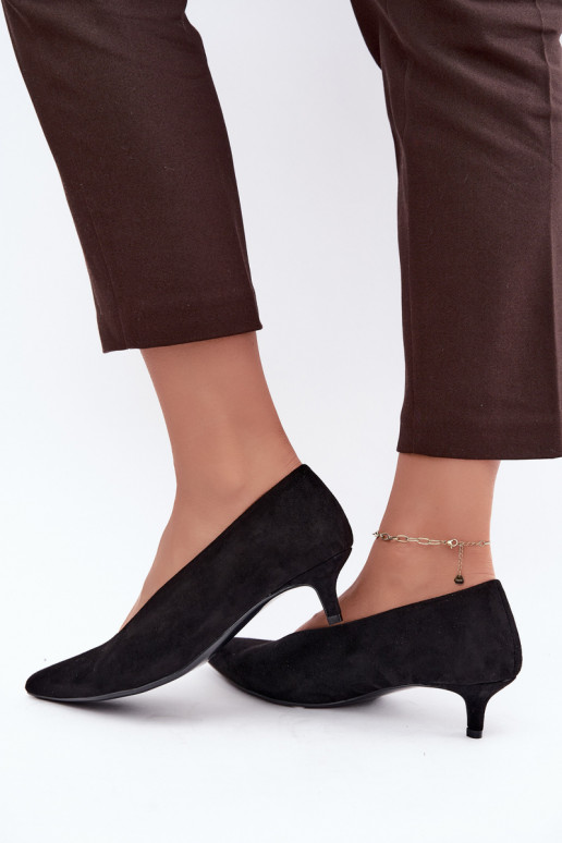 Scarpe in suede nere con Kitten Heel Nuretta