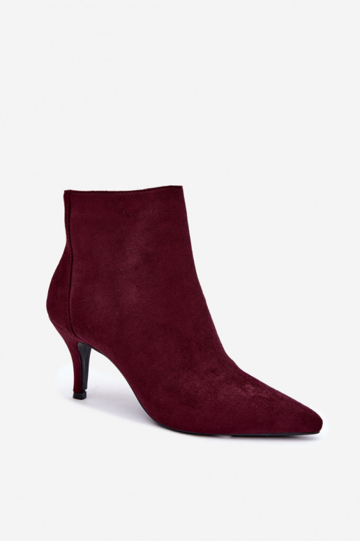 Stivaletti bordeaux in suede sintetico con tacchi a punta Niretta