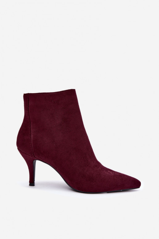 Stivaletti bordeaux in suede sintetico con tacchi a punta Niretta
