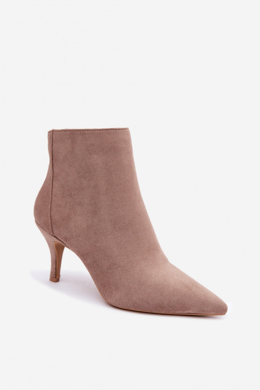 Stivaletti khaki in suede sintetico con tacchi a punta Niretta