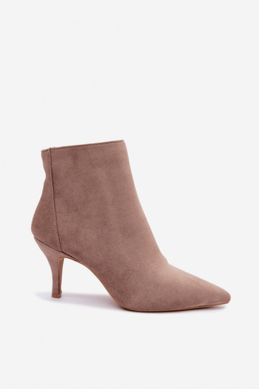 Stivaletti khaki in suede sintetico con tacchi a punta Niretta