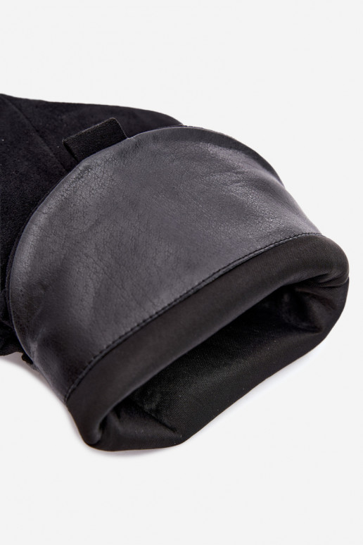 Stivaletti neri in suede con rouches sul tacco Inela