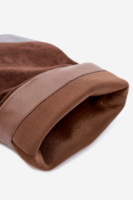 Stivaletti marroni stropicciati slip-on su tacco a blocco Cazela