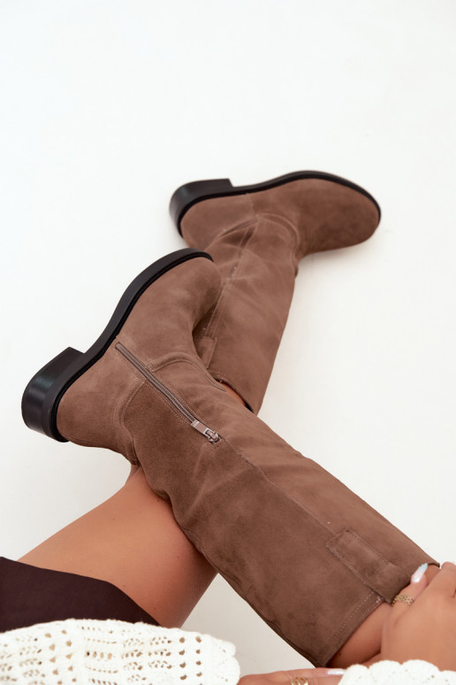 Stivali marroni in suede isolati Ashmere