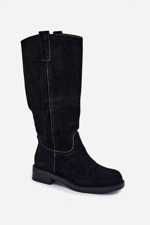 Stivali neri in suede isolati Ashmere