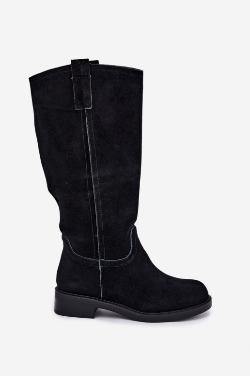Stivali neri in suede isolati Ashmere