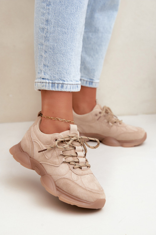 Sneakers da donna in colore sabbia Shaley