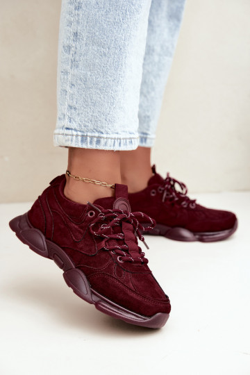 Sneakers da donna in colore bordeaux Shaley