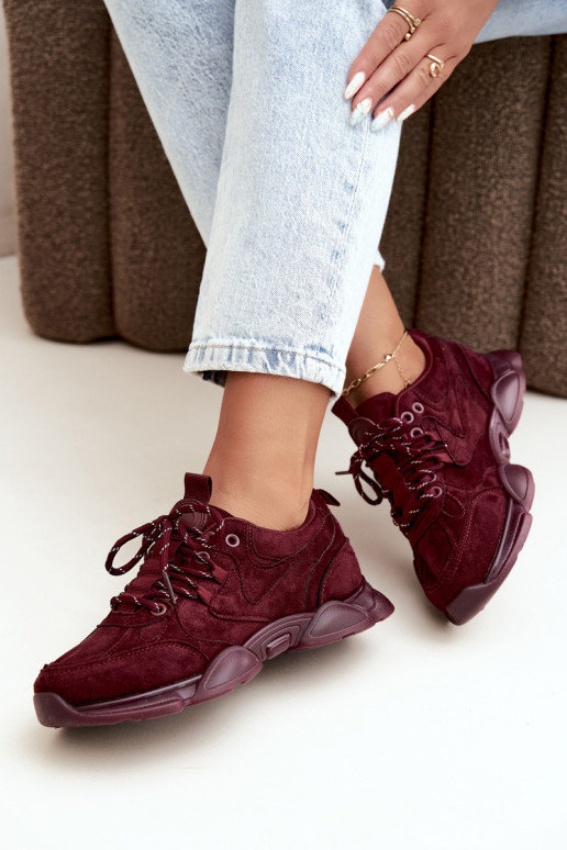 Sneakers da donna in colore bordeaux Shaley