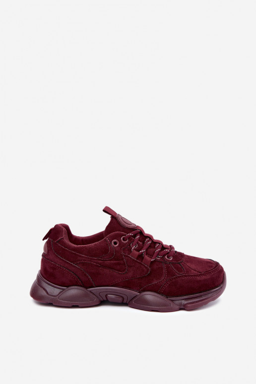 Sneakers da donna in colore bordeaux Shaley