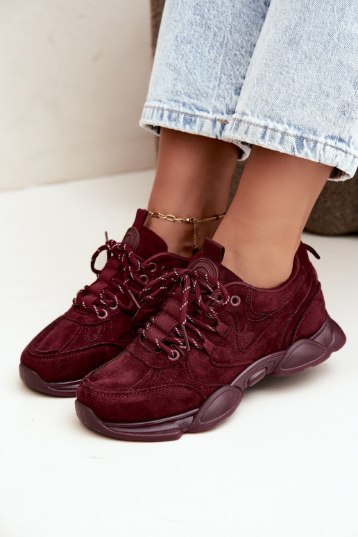 Sneakers da donna in colore bordeaux Shaley