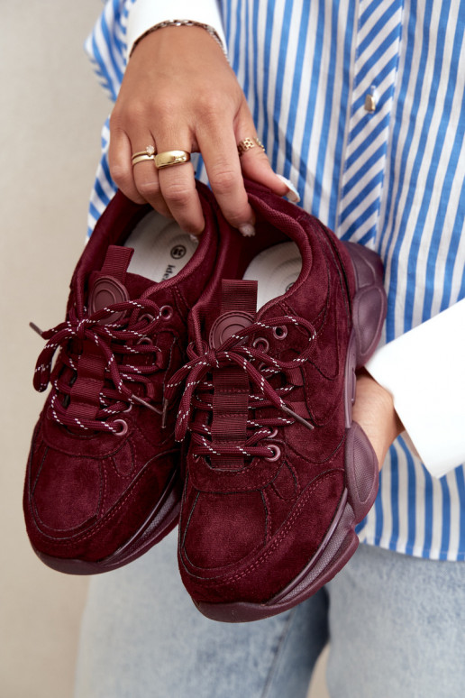 Sneakers da donna in colore bordeaux Shaley