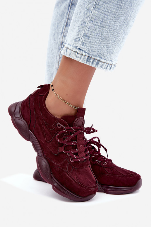 Sneakers da donna in colore bordeaux Shaley