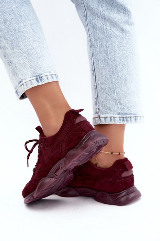 Sneakers da donna in colore bordeaux Shaley