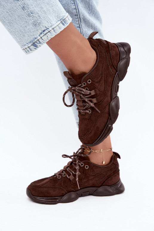 Sneakers da donna in colore cioccolato Shaley
