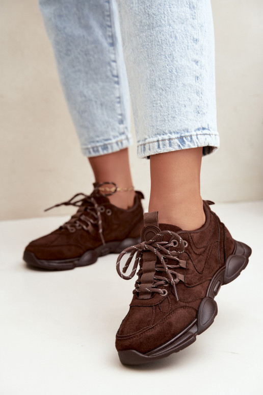 Sneakers da donna in colore cioccolato Shaley