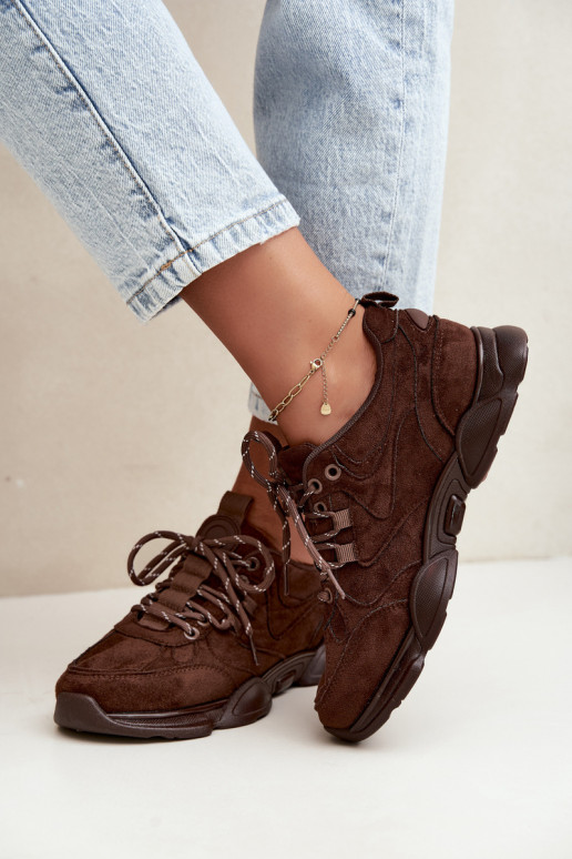 Sneakers da donna in colore cioccolato Shaley
