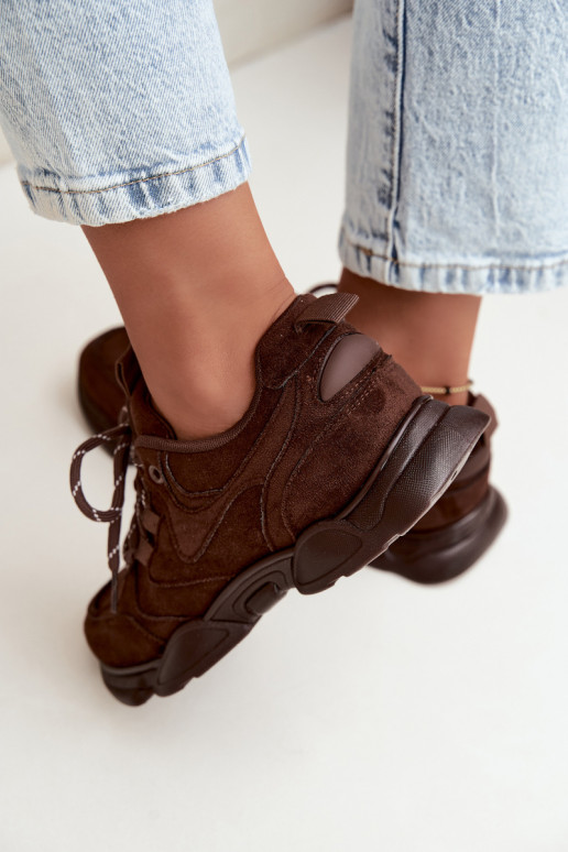 Sneakers da donna in colore cioccolato Shaley