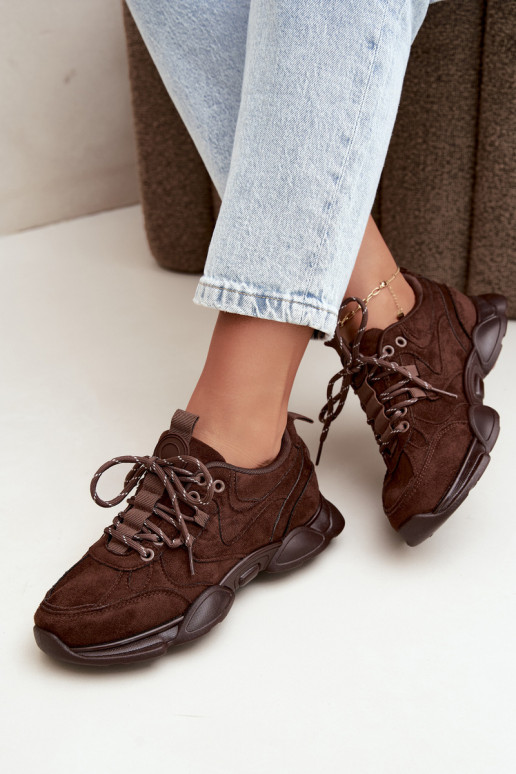 Sneakers da donna in colore cioccolato Shaley