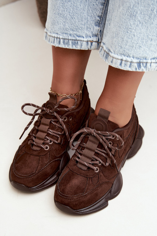 Sneakers da donna in colore cioccolato Shaley