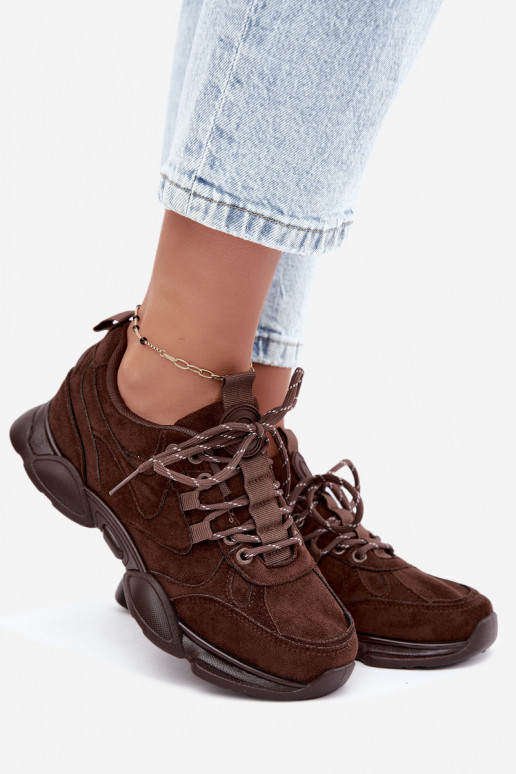 Sneakers da donna in colore cioccolato Shaley