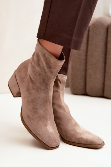 Stivaletti con tacco da donna tipo Klocek in colore khaki Rosley 2