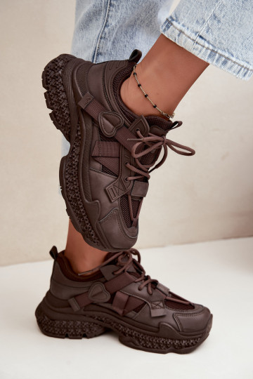 sneakers con strisce in colore cioccolato Ellery