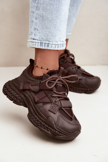 sneakers con strisce in colore cioccolato Ellery 2