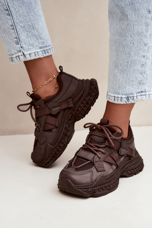 sneakers con strisce in colore cioccolato Ellery