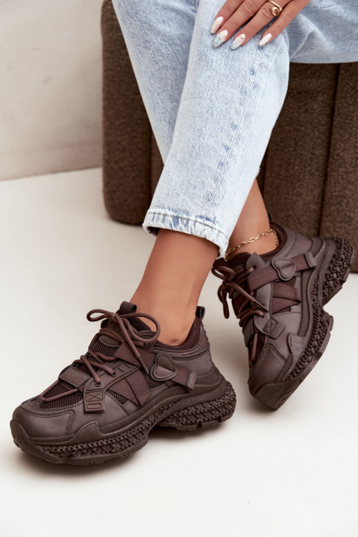 sneakers con strisce in colore cioccolato Ellery
