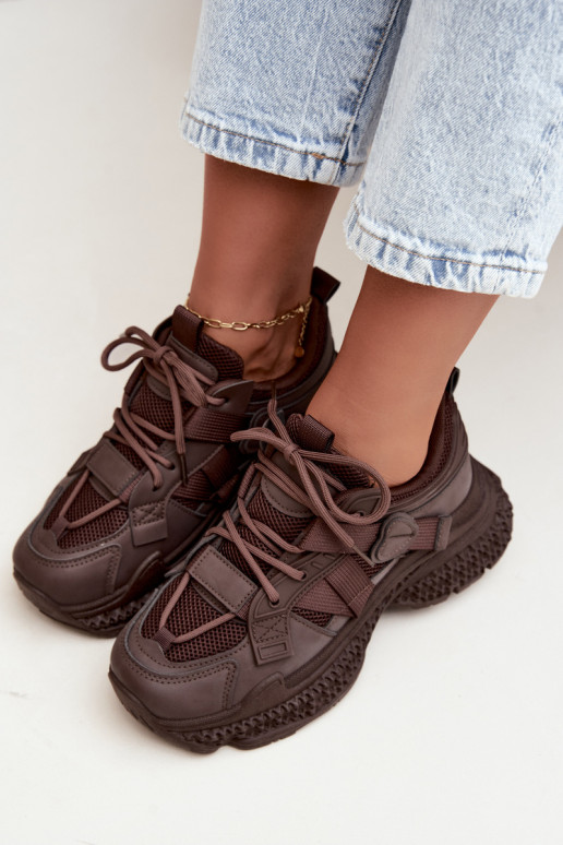 sneakers con strisce in colore cioccolato Ellery