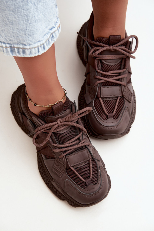 sneakers con strisce in colore cioccolato Ellery