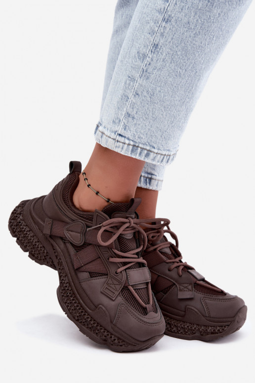 sneakers con strisce in colore cioccolato Ellery