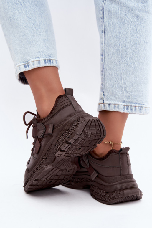 sneakers con strisce in colore cioccolato Ellery