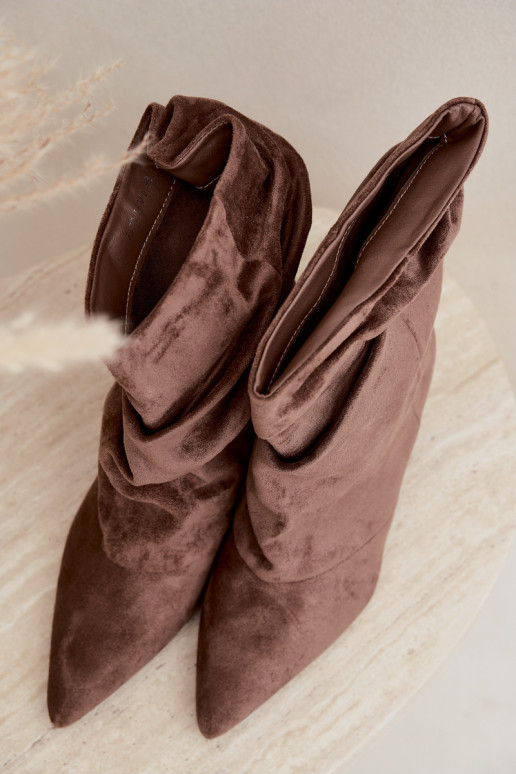 stivaletti slouchy con tacco in colore khaki Farren
