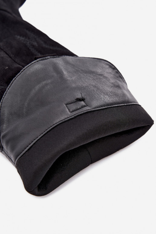 stivali alti da donna in stile cowboy con tacco in ecopelle nera Merise