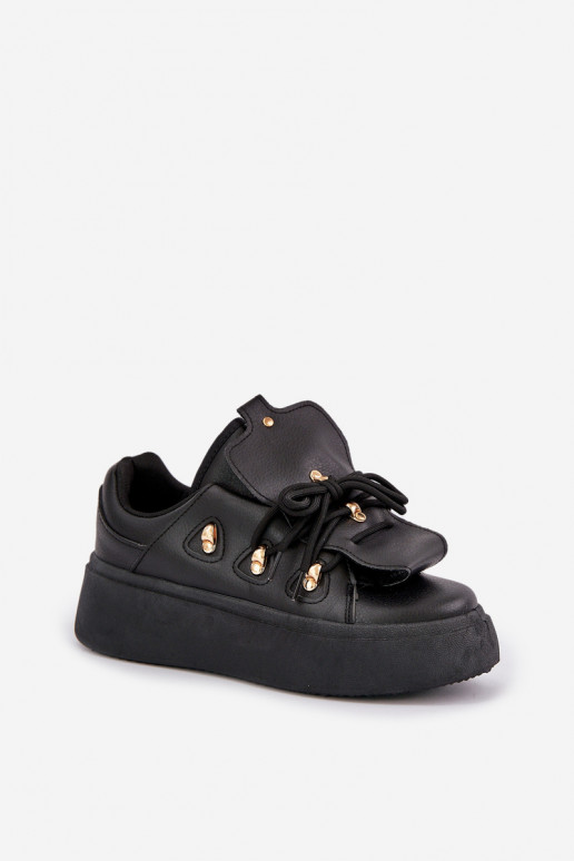 sneakers da donna con piattaforma in nero