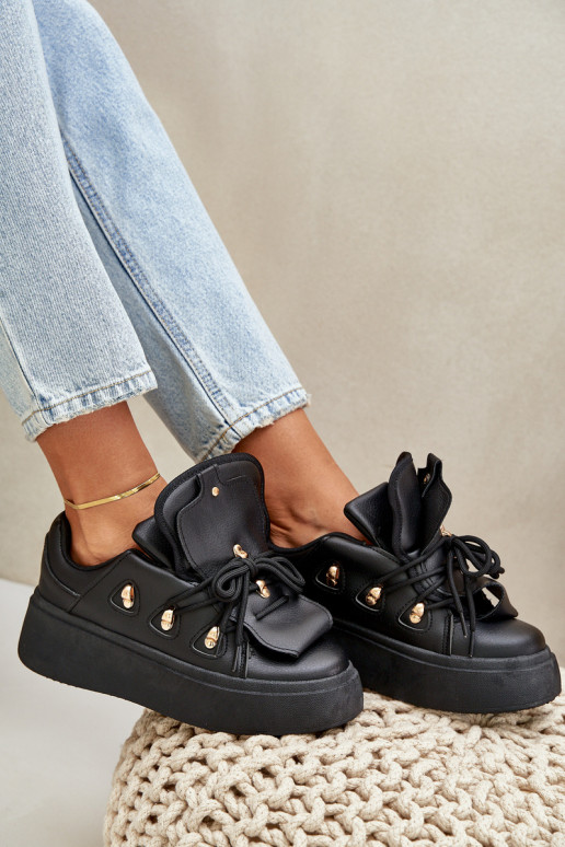 sneakers da donna con piattaforma in nero