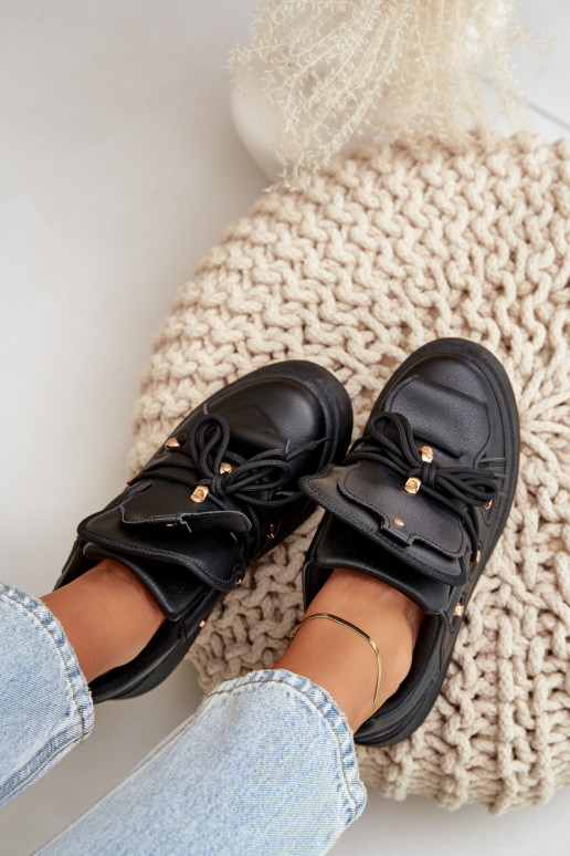 sneakers da donna con piattaforma in nero