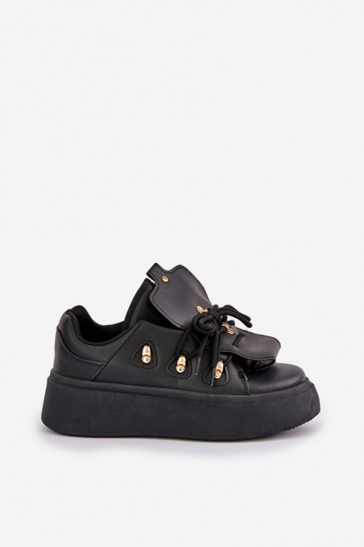 sneakers da donna con piattaforma in nero