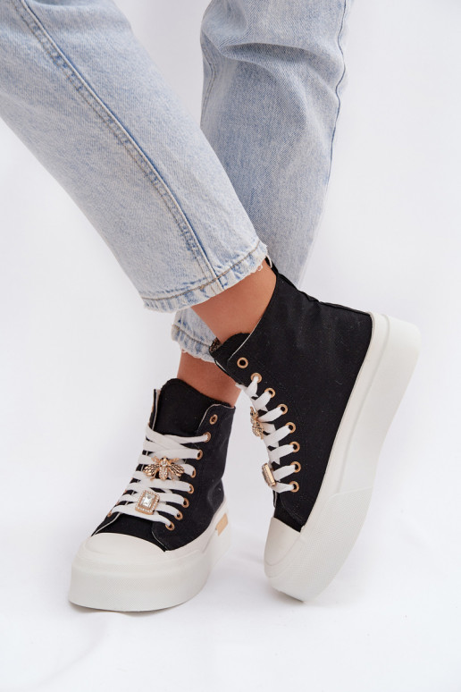 Scarpe casual nere con piattaforma e fibbie Gracella