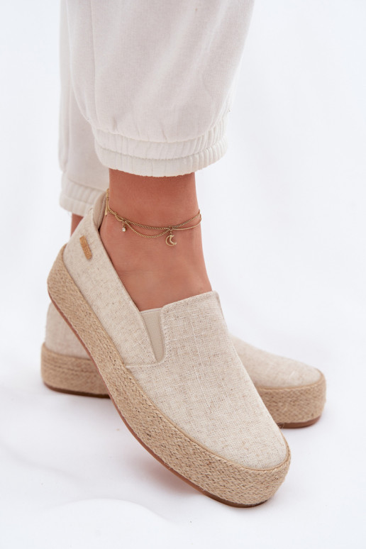 Espadrillas beige con piattaforma Big Star TT274089
