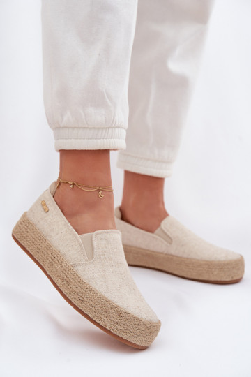 Espadrillas beige con piattaforma Big Star TT274089 2