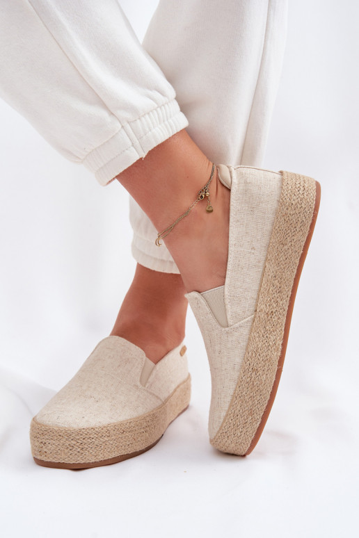Espadrillas beige con piattaforma Big Star TT274089