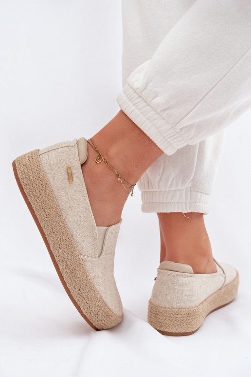 Espadrillas beige con piattaforma Big Star TT274089